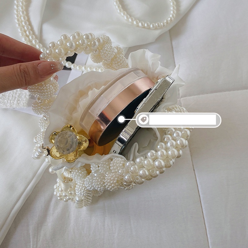 Túi đeo vai IELGY mini đính ngọc trai giả thời trang dành cho nữ