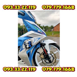 Tem rời winner v1 king drag xanh dán xe trắng