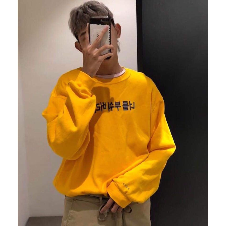 [Video+Ảnh Thật] Áo Khoác Unisex Sweater In Chữ Hàn Thun Nỉ Form 75kg AK91 | BigBuy360 - bigbuy360.vn