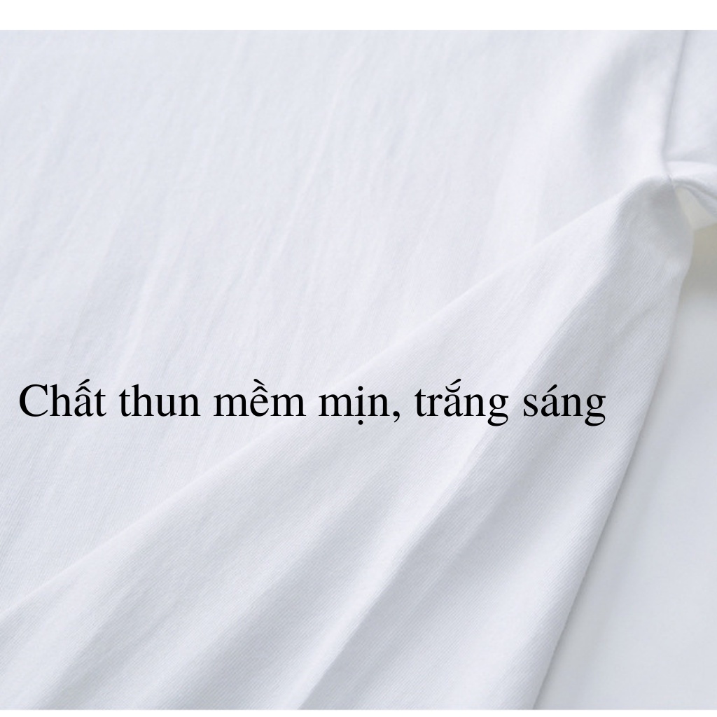 Áo Thun Trắng Nữ Tay Ngắn Kiểu Dáng Basic , Áo Phông Trắng Nữ Cổ Tròn