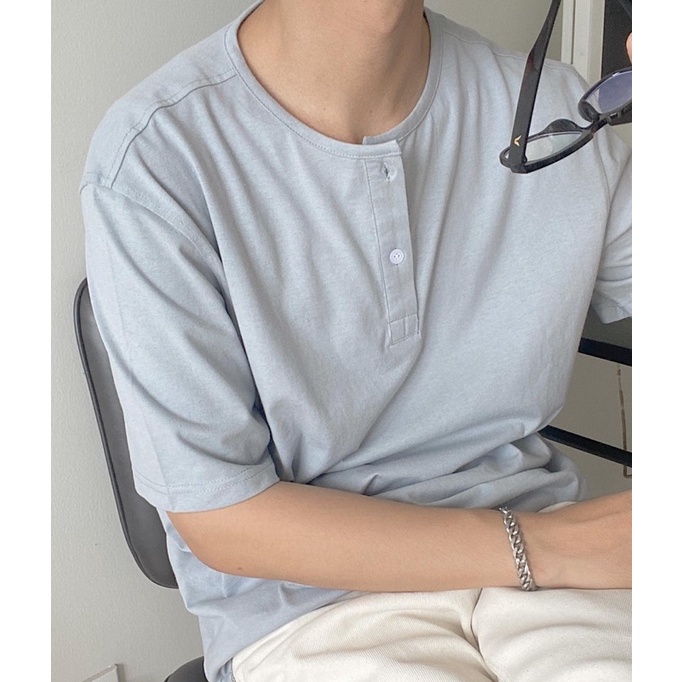 Áo thun áo phông ngắn tay trơn RONNY BYSANTÉ chất liệu cotton thấm hút mồ hôi, giữ form | BigBuy360 - bigbuy360.vn