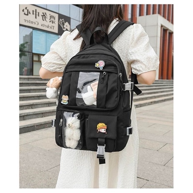BALO ULZZANG ĐI HỌC UNISEX NAM NỮ THỜI TRANG Trong Suốt YIKO