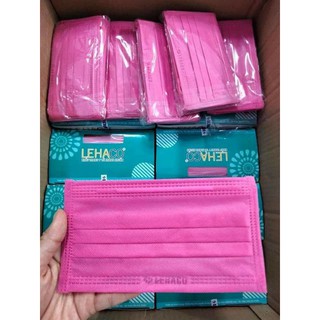 Khẩu trang Y Tế LEHACO Màu Hồng Đậm Full( Giấy kháng khuẩn ).