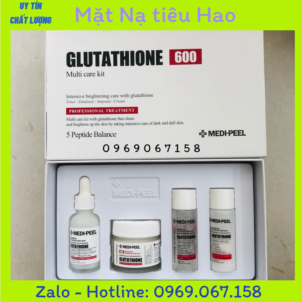Sét dưỡng trắng Medi Peel Glutathione 600 giúp da căng bóng và trắng sáng rạng rỡ