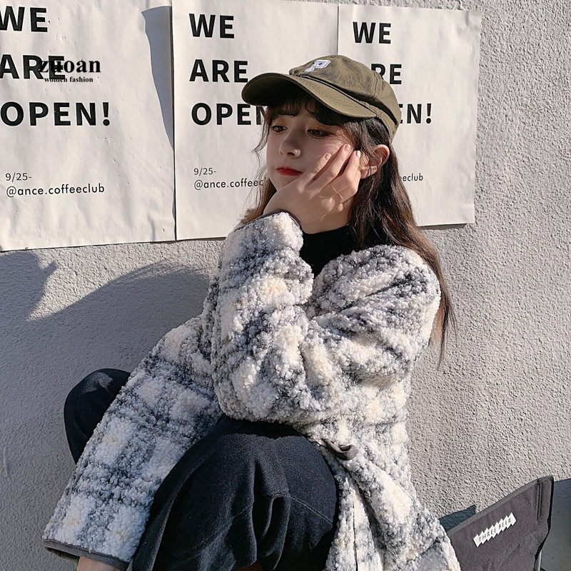 Áo khoác len nữ SUXI dài tay cổ tròn thời trang Hàn