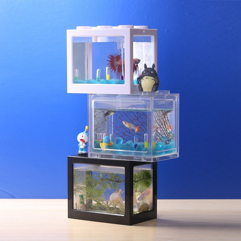 Bể cá cảnh mini thiết kế dạng khối lắp ghép lego độc đáo