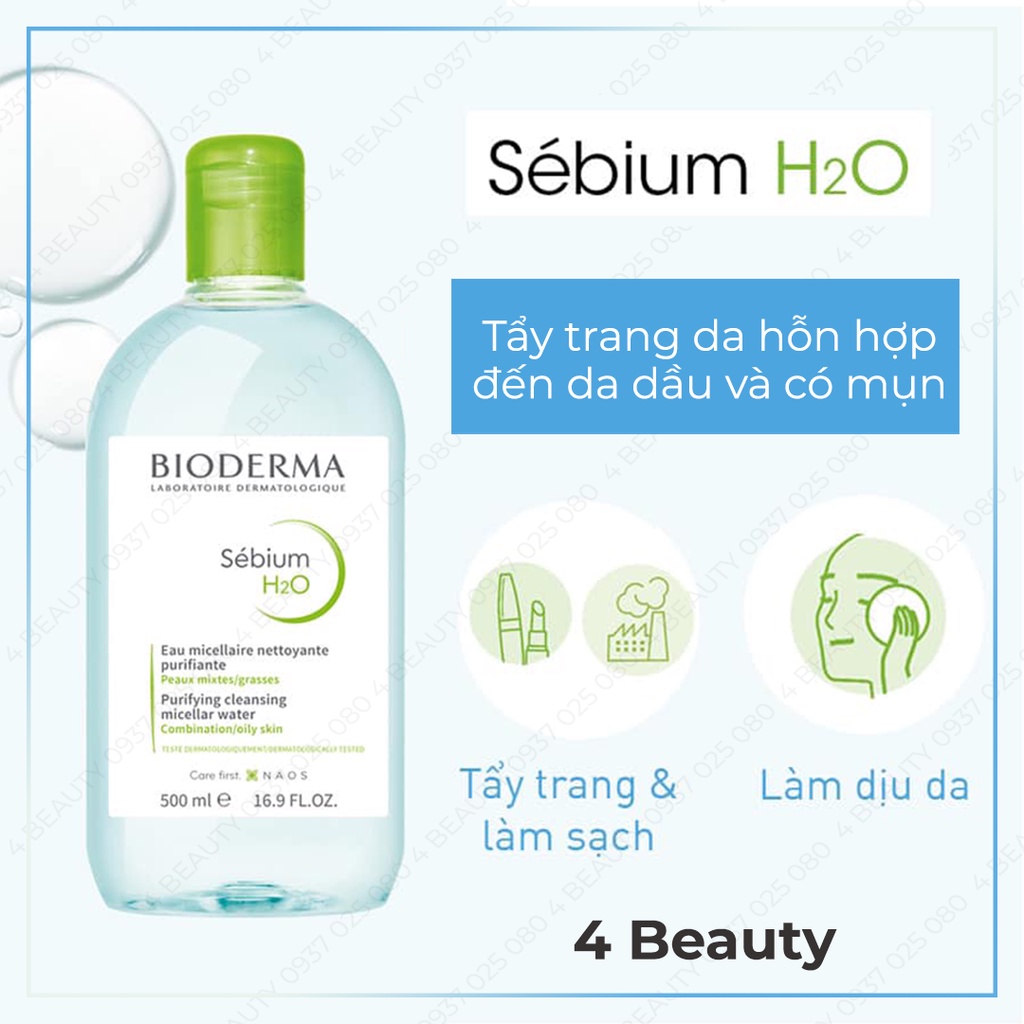 Nước tẩy trang Bioderma bằng công nghệ Micellar Bioderma Sensibio H2O
