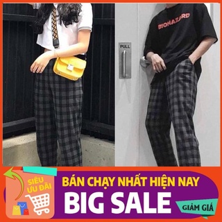 Quần Baggy Nam Nữ Kẻ Caro PLAID Ống Suông Unisex - Kiểu quần ống rộng suông vải Plaid kẻ caro Leevin Store