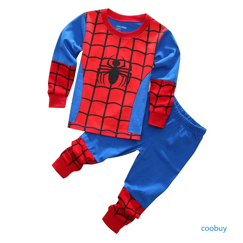 Set trẻ áo và quần thời ngủ nữ phong cách người nhện / siêu nhân cho bé trai