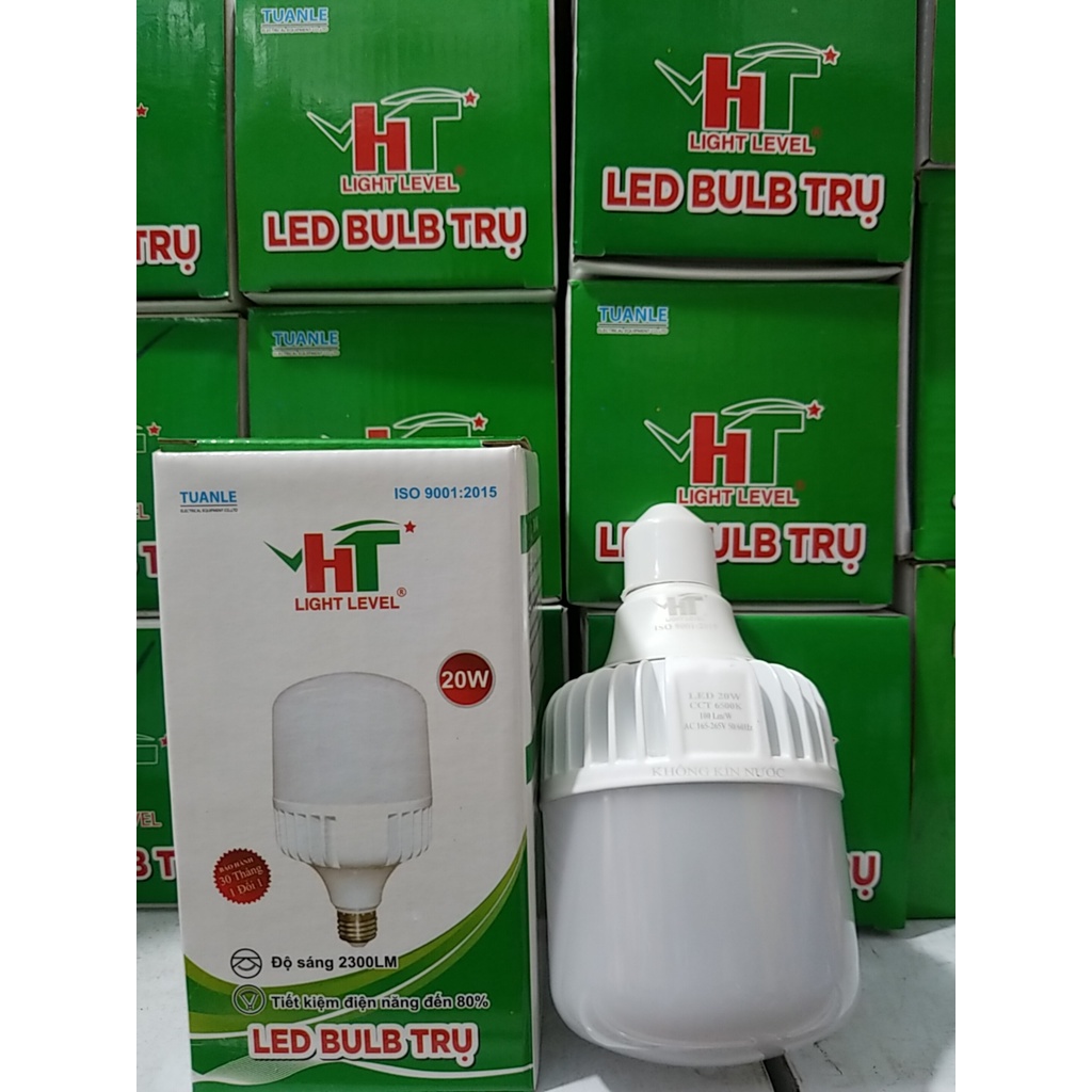 FREE SHIP  Bóng Đèn Led Trụ -20W,30W,40W,60W (Nhôm) HT Light Level siêu sáng, tiết kiệm điện E27