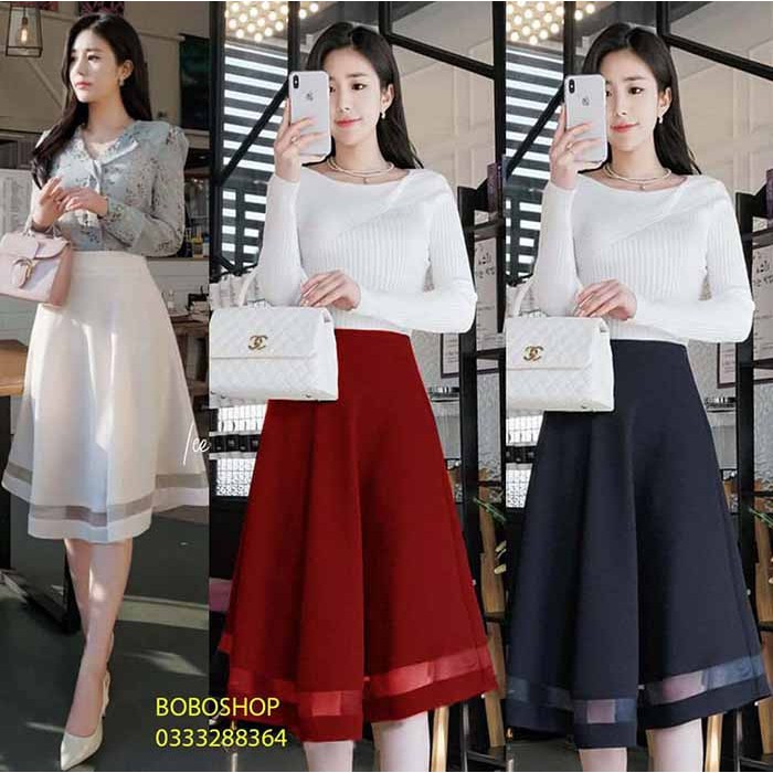 CHÂN VÁY XÒE PHỐI REN NANA💖FREESHIP💖