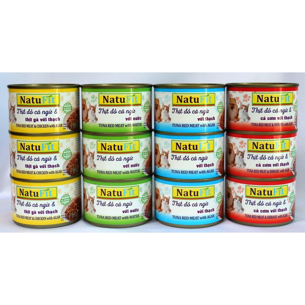 Pate NatuFit Thịt Đỏ Cá Ngừ Cho Chó Mèo Mọi Lứa Tuổi (Lon 160g)