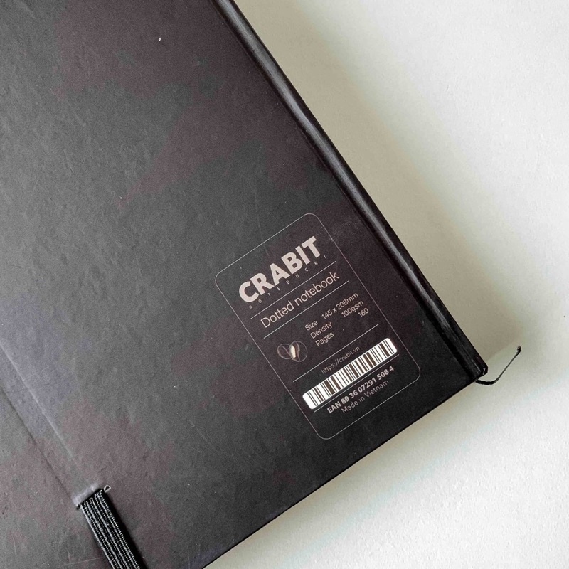 [FREESHIP] Sổ Tay Dotgrid Crabit - Sổ tay ruột dot notebook A5 - Coffeeine - Americano đen