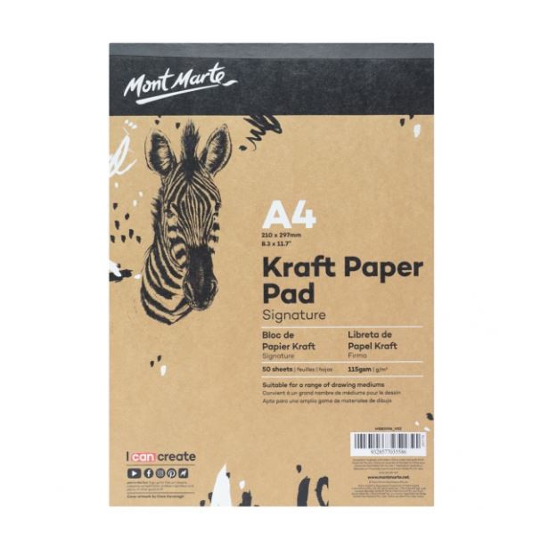 Sổ giấy kraft, A4, Mont Marte, 50 tờ, 115gsm