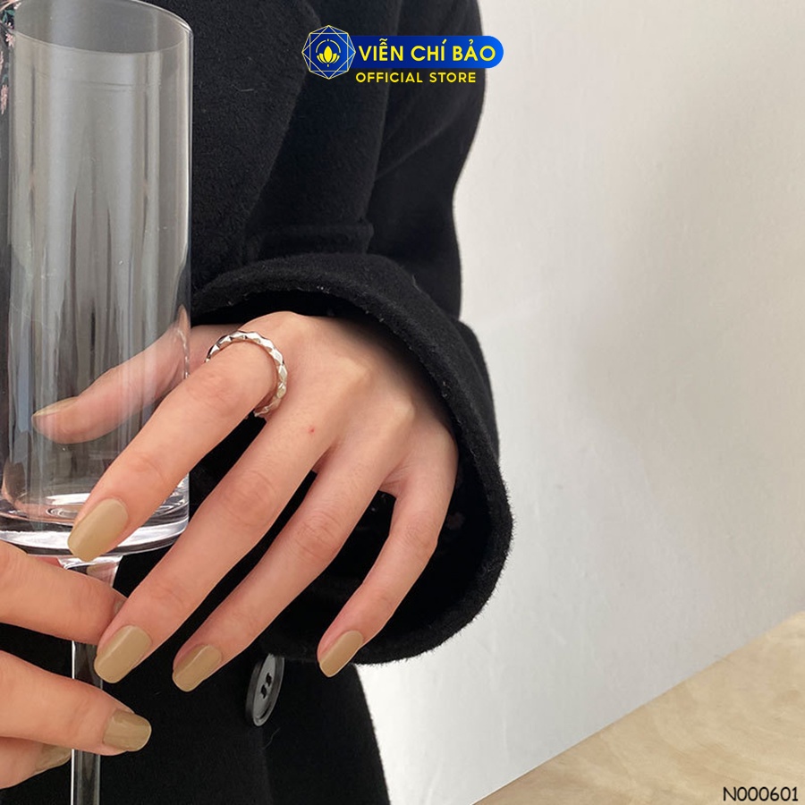 Nhẫn bạc nữ đa giác ngón cái chất liệu bạc 925 thời trang phụ kiện trang sức Viễn Chí Bảo N000601