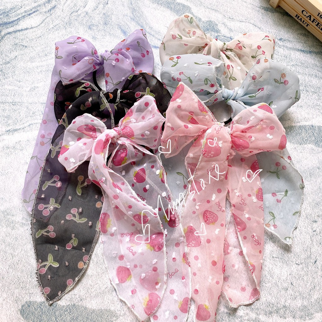 {Ảnh thật} NƠ DÀI TIỂU THƯ, VON HÌNH CHERRY XINH, HOT TREND TIỂU THƯ ULLZANG