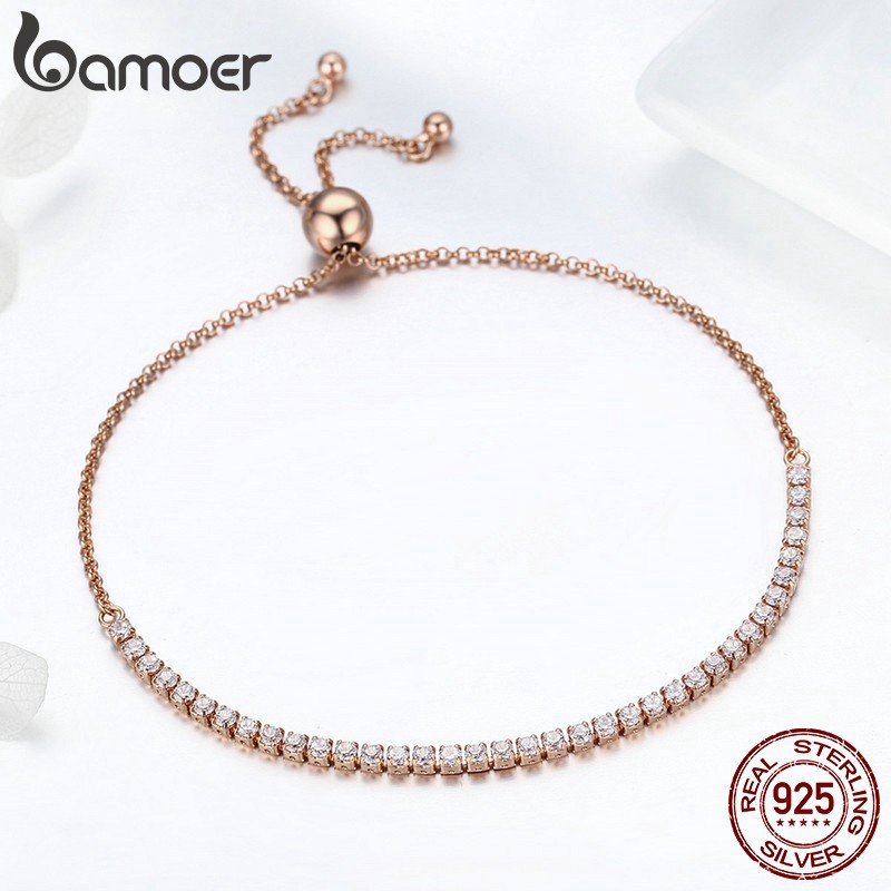 Vòng Tay Bamoer SCB02946 Bằng Bạc 925 Đính Đá Xinh Xắn Cho Nữ