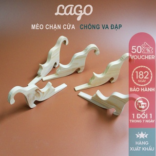 Chặn cửa chống va đập LAGO mèo gỗ chặn cửa thông minh