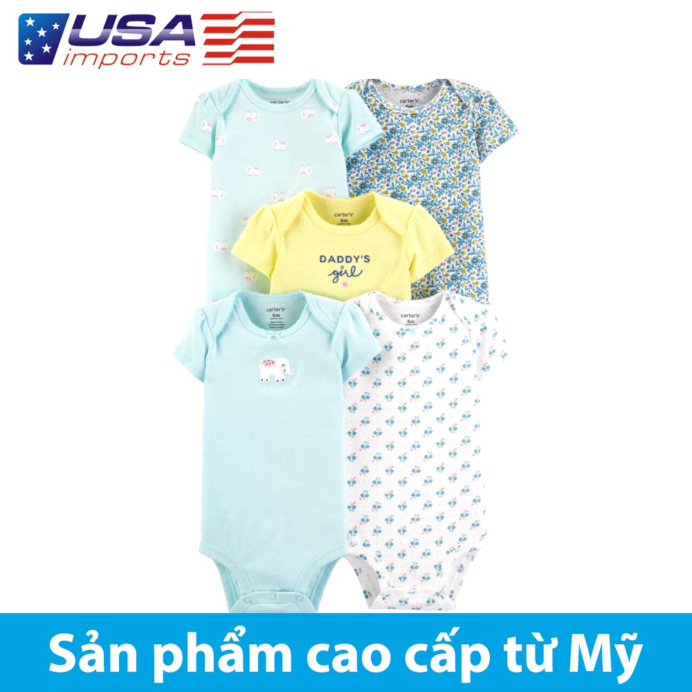 Set 5 bodysuit tay ngắn Car-tờ Auth Từ Mỹ (17635410)