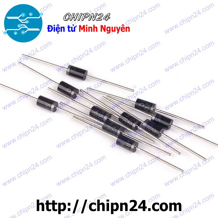 [5 CON] Diode SR5200 DIP DO-27 5A 200V 5200) [Diode Schottky]