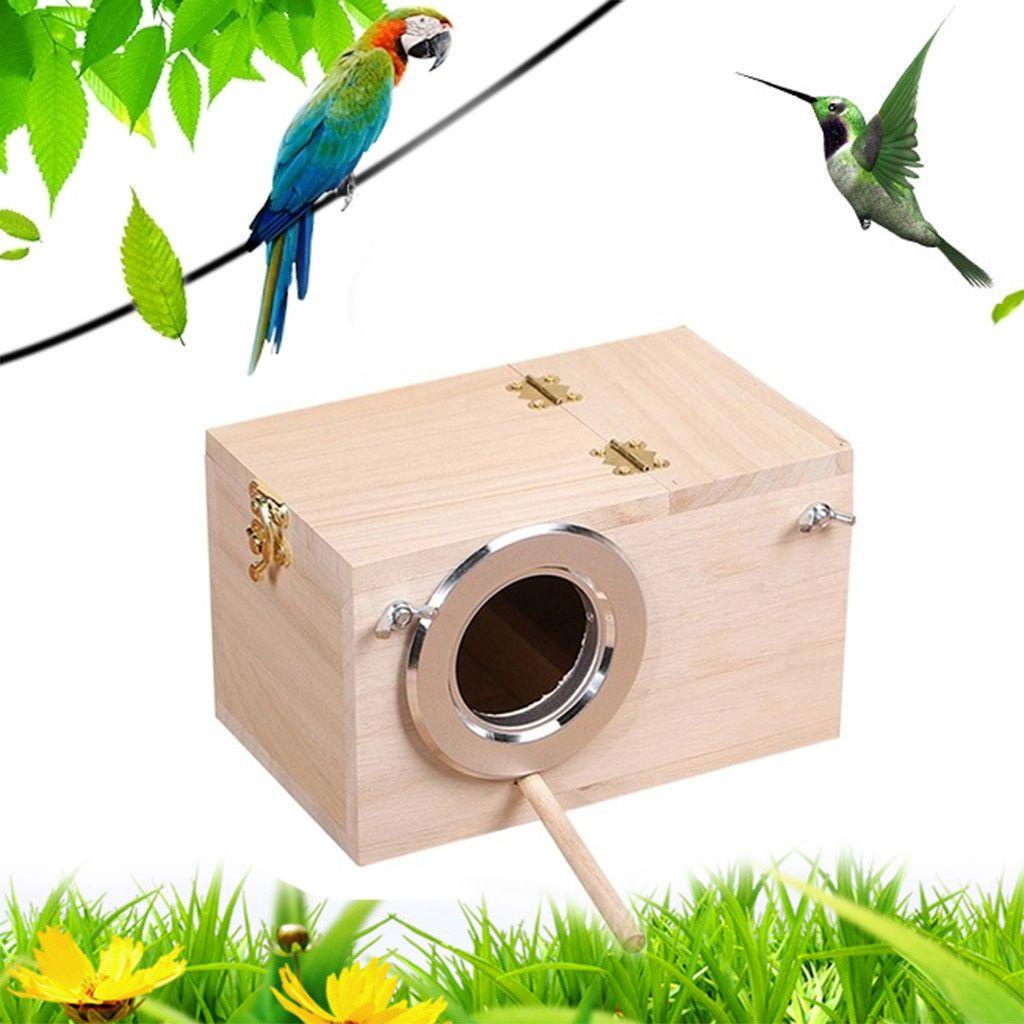 Nhà Gỗ Tự Nhiên Trang Trí Lồng Chim Vẹt