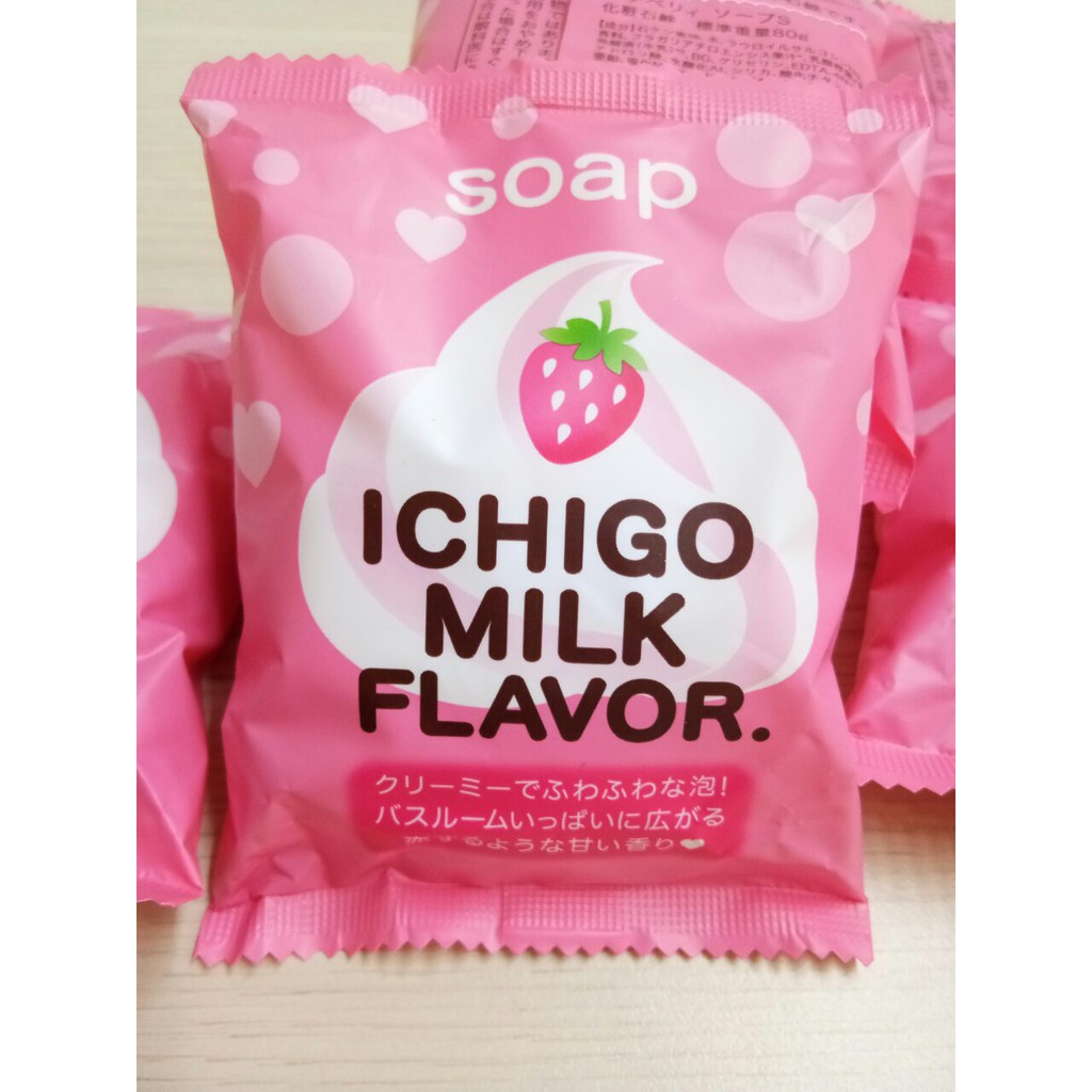 Xà phòng tắm chiết xuất từ sữa và dâu tây 80g