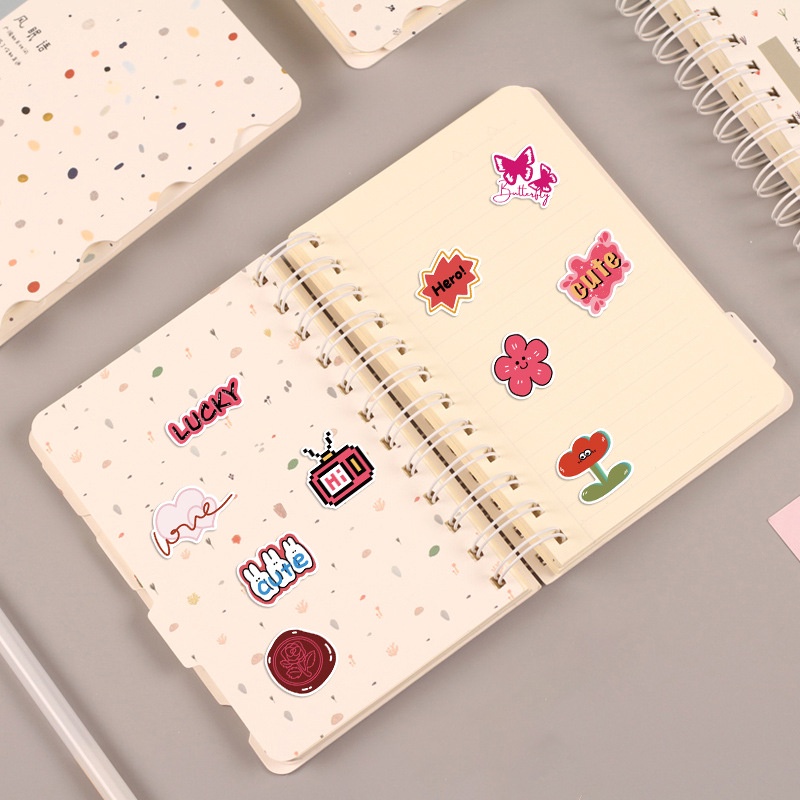 Bộ 40 Miếng Dán Chống Thấm Nước Họa Tiết Doodle Dễ Thương Dùng Trang Trí Vali / Guitar