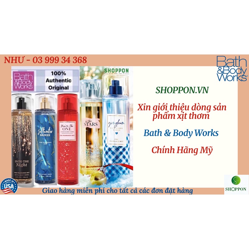 Mẫu Thử Xịt Thơm Body Mist Bath & Body Works (30ml)