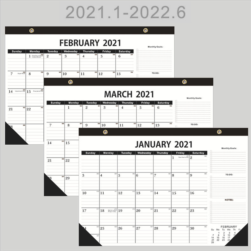 someryer 2021 English Desktop Calendar Wall Hanging High Quality Perfect Annual Planner for Office