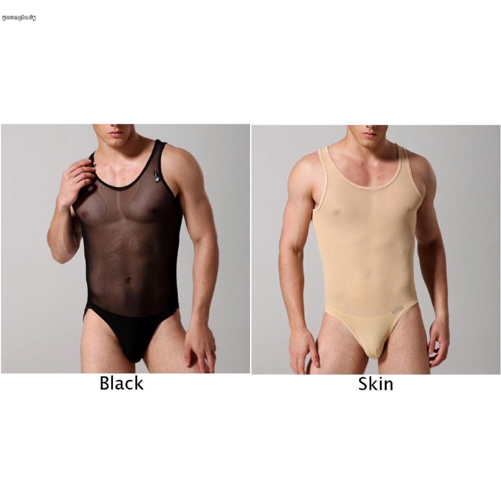 Bộ Đồ Ngủ Áo Liền Quần Cổ Tròn Không Tay Xuyên Thấu Co Giãn Thời Trang 2019 Cho Nam | BigBuy360 - bigbuy360.vn