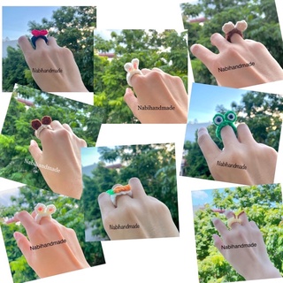 nhẫn len handmade tai thỏ, cà rốt..