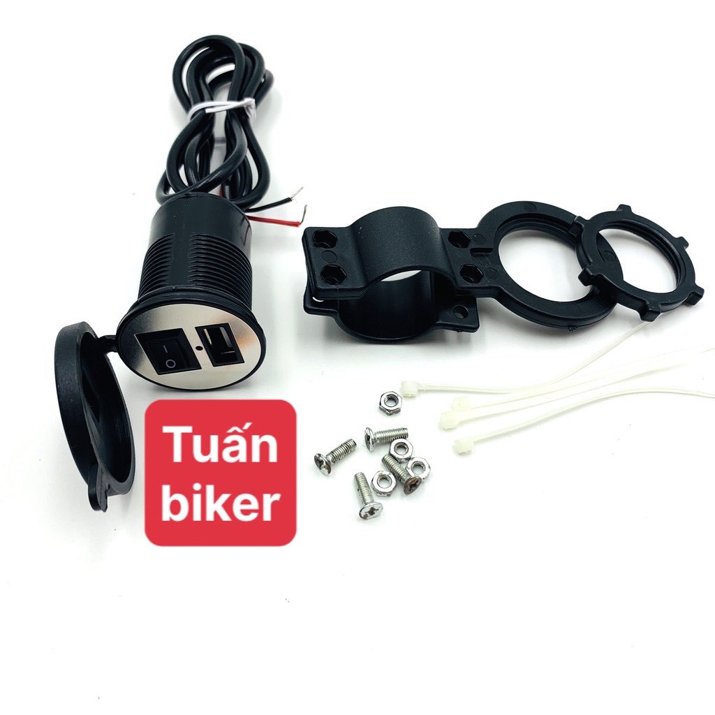 Sạc Điện Thoại Trên Xe Máy / Sạc Usb Trên Xe Máy 2A Có Công Tắc Tắt Mở Chống Nước