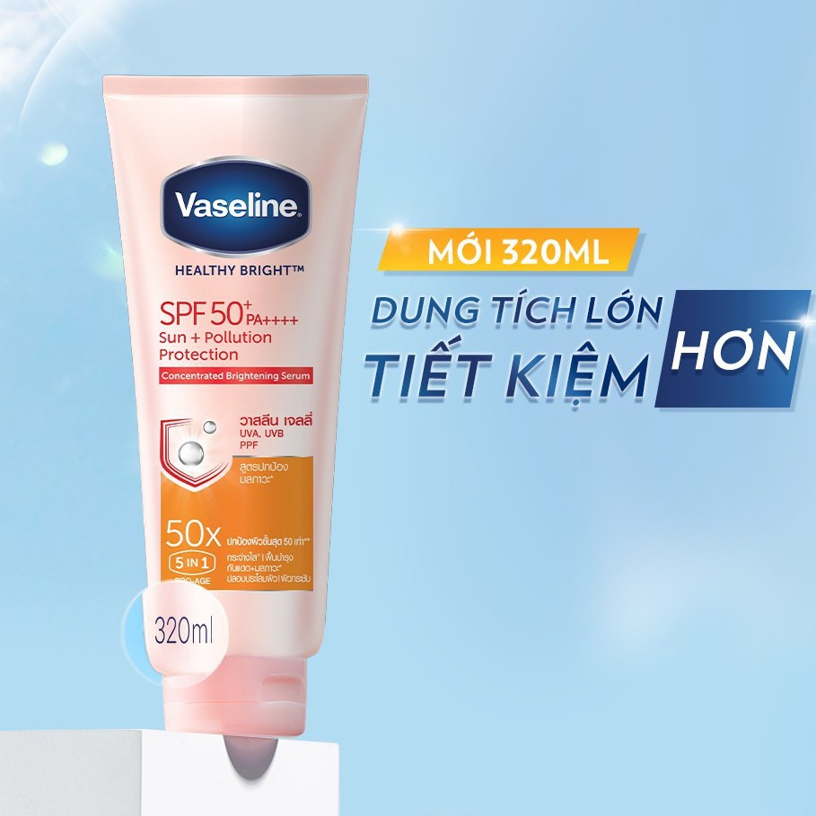  SỮA DƯỠNG THỂ VASELINE 50X 320ML - DƯỠNG TRẮNG DA, CHỐNG NẮNG