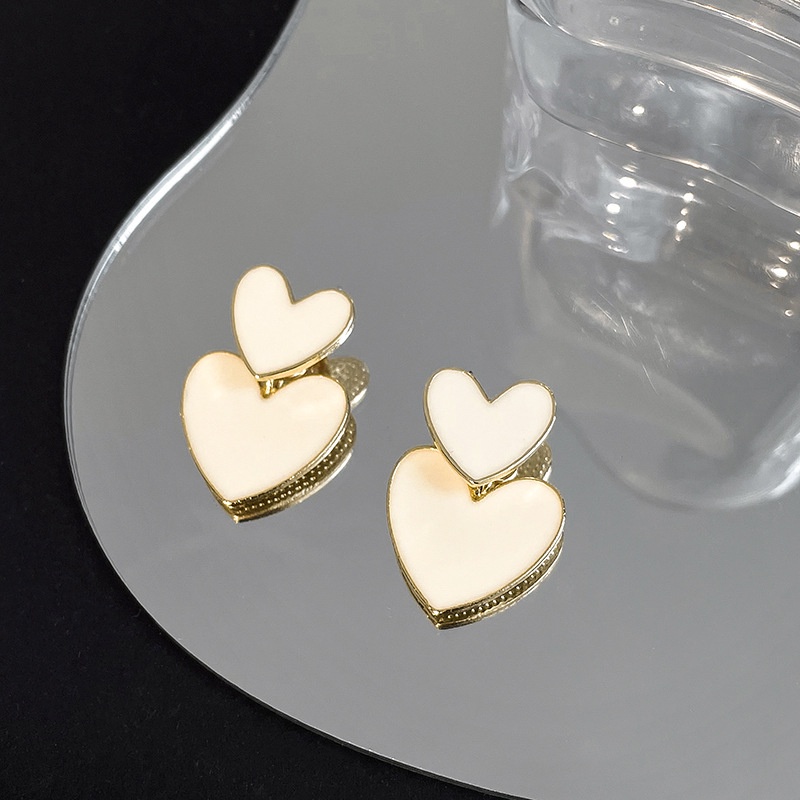 Khuyên Tai Hình Trái Tim Đôi Dễ Thương Cho Nữ