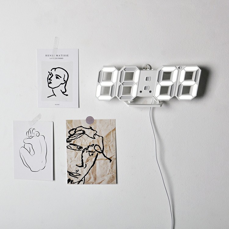 Đồng hồ LED thông minh Smart Clock, đồng hồ 3D trang trí Vintage Decor phòng ngủ kiểu Hàn Quốc