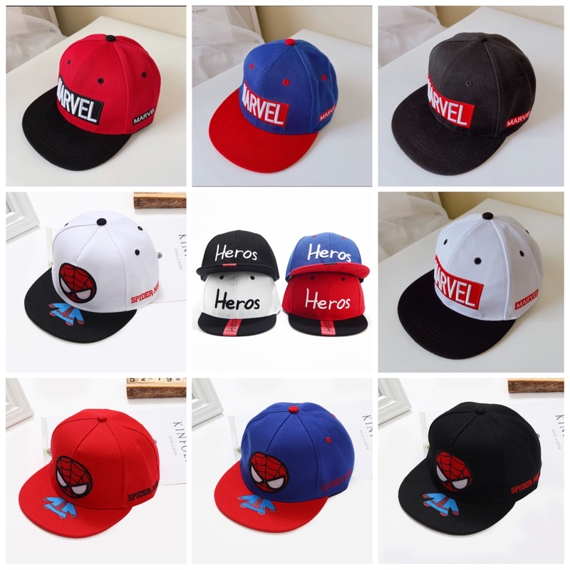 Mũ hiphop mũ snapback siêu anh hùng cho bé mũ bóng chày trẻ em