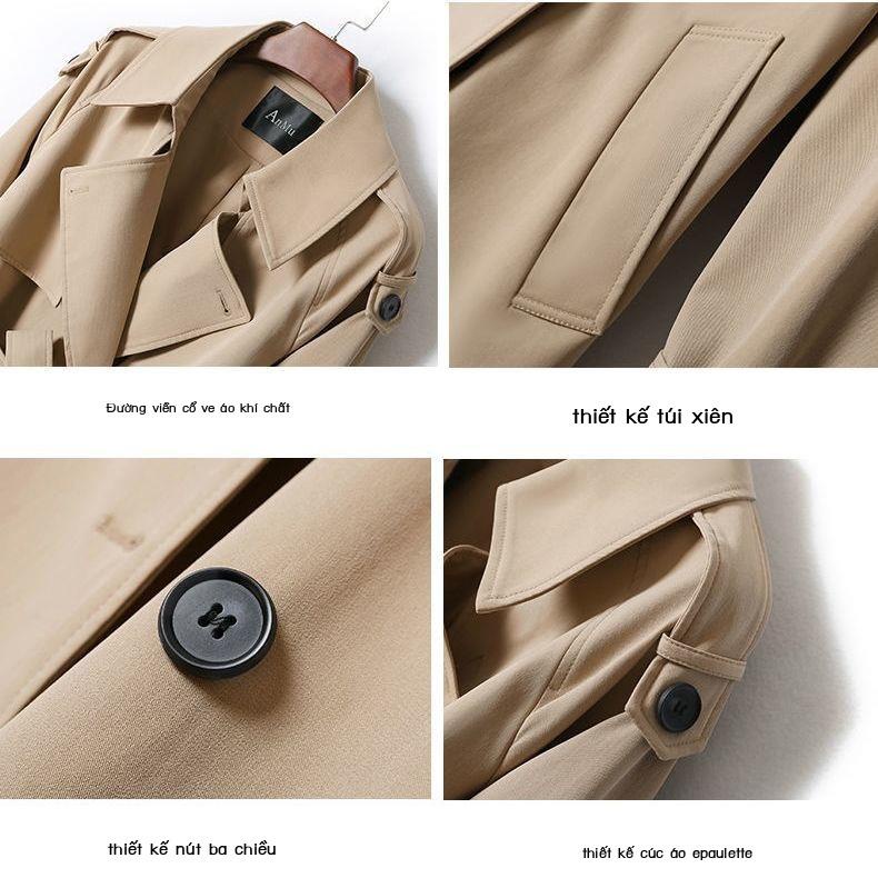 Áo Khoác Kaki Dài Qua Gối Dáng Rộng Phong Cách Hàn Quốc Thời Trang Xuân Thu Mới Cho Nữ