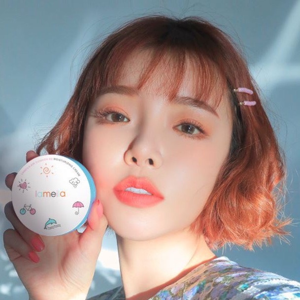Phấn nước Cushion BB Cream Lameila Hộp Màu Xanh Hoạ Tiết- Phấn Nước Cushion Nội Địa Trung Lameila