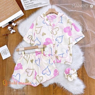 Bộ Đồ Pijama Cộc Đùi Cho Bé Lụa Mango - BPN26