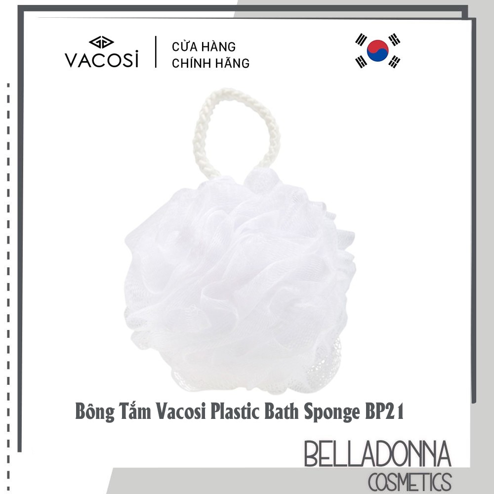 [HÀNG CHÍNH HÃNG] Bông Tắm Vacosi Plastic Bath Sponge BP21 (Trắng)