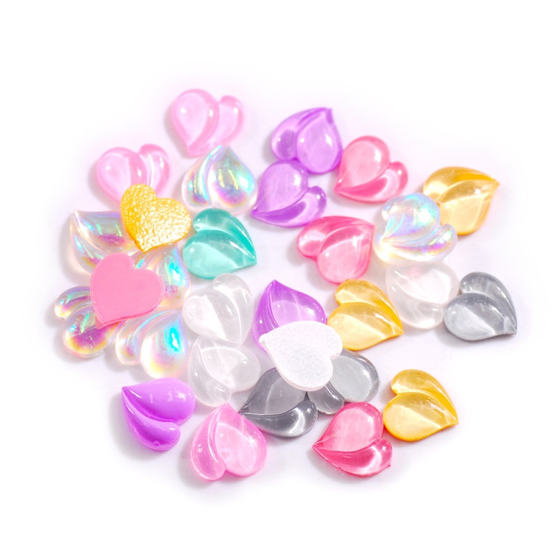 Bộ 20 Phụ Kiện Trang Trí Móng Tay Hình Trái Tim Xinh Xắn