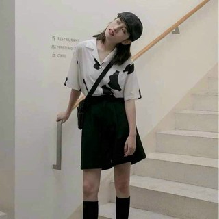 ÁO SƠ MI TAY NGẮN BÒ SỮA