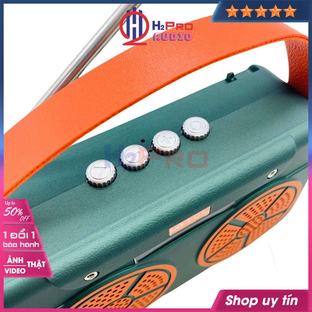 Loa bluetooth mini, loa nghe nhạc giá rẻ XM-U5 5W pin sạc mặt trời, nghe nhạc hay, đài radio FM,USB,thẻ nhớ-H2pro tech