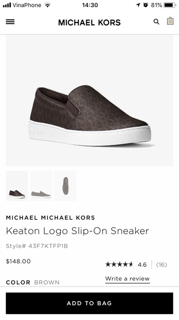 Giày Michael KORS Slipon Chính Hãng 💯% "