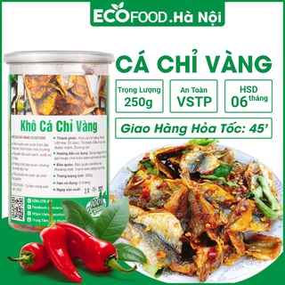 Cá chỉ vàng khô 250G ecofood cá chỉ vàng tẩm gia vị lá chanh, loại 1 nguyên con