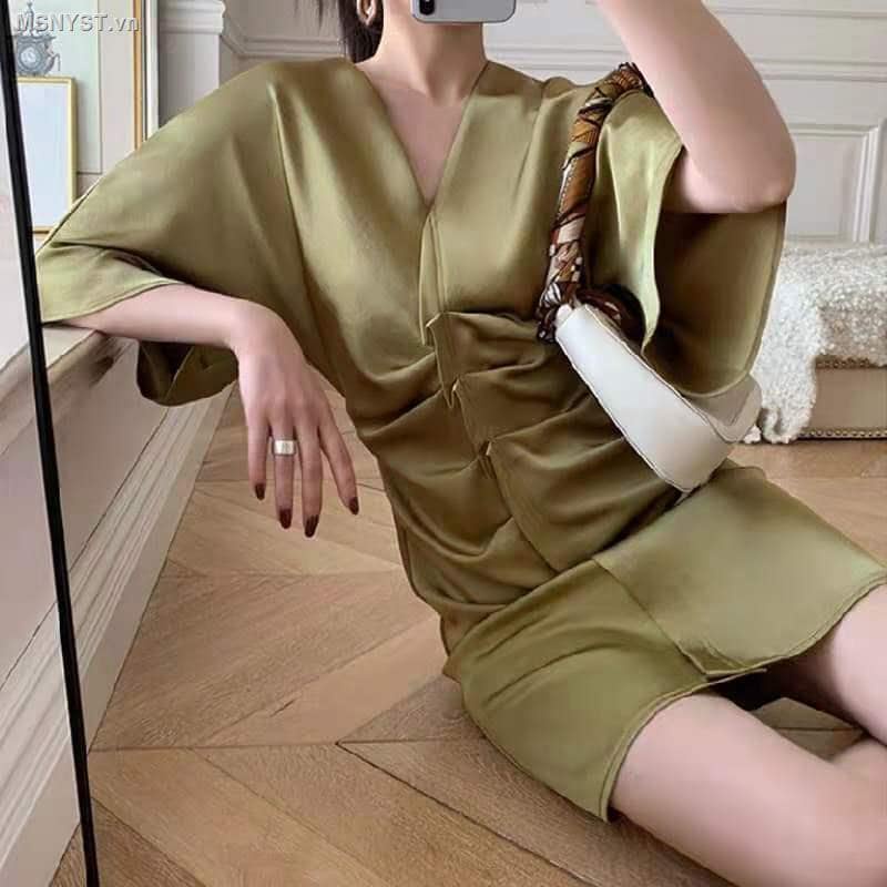 ĐẦM PHI LỤA XANH XẾP THÂN 16332