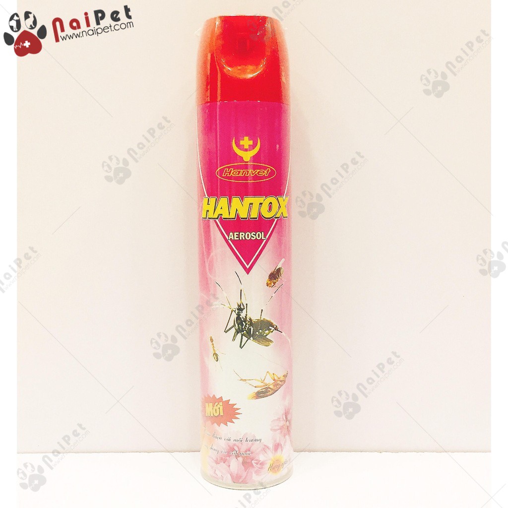 Bình Xịt Diệt Muỗi Ruồi Kiến Gián Hantox Aerosol Hanvet 600ml