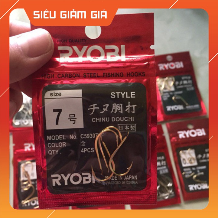 Lưỡi Câu Đơn Ryobi đủ size - ĐỒ CÂU NGỌC HẢI