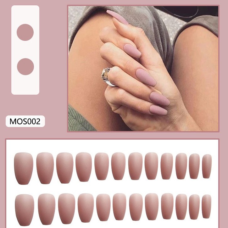 Bộ 24 Cái Móng Tay Giả Màu Trơn Đơn Giản Thời Trang(TẶNG KÈM KEO)Fake nails for girls