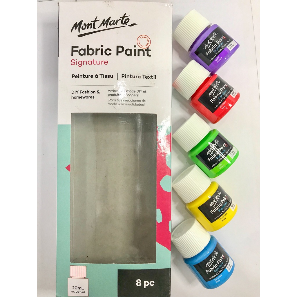 [Mã LIFEBOOK1 giảm 30K đơn 150K] [SUMMER] MÀU VẼ VẢI MONT MARTE BỘ 8 MÀU X 20 ML (FABRIC PAINT)